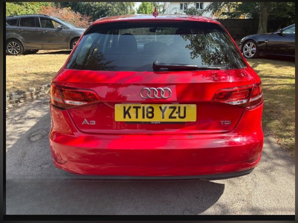 Red 2018 Audi A3 1.6 TDI SE Technik Sportback 5dr Diesel S Tronic Euro 6 s/s 110 ps in Alresford