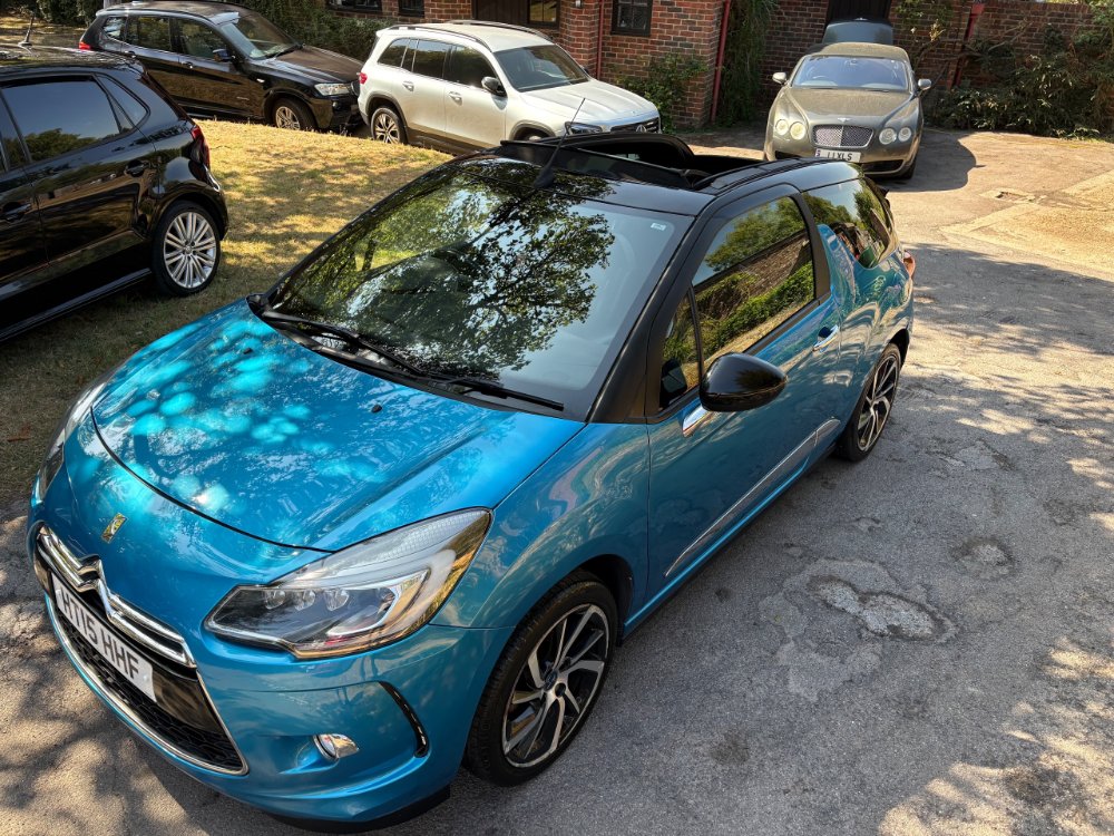 Blue 2015 Citroen DS3 Cabrio 1.2 PureTech DStyle Plus Convertible 2dr Petrol Manual Euro 6 s/s 110 ps in Alresford