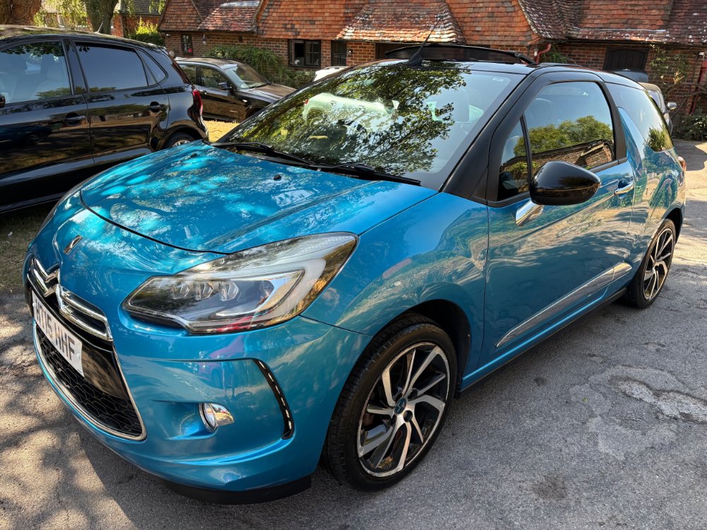 Blue Citroen DS3 Cabrio 1.2 PureTech DStyle Plus Convertible 2dr Petrol Manual Euro 6 s/s 110 ps