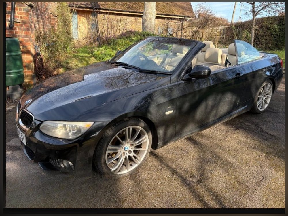 Black BMW 3 Series 2.0 320i M Sport Convertible 2dr Petrol Manual Euro 5 170 ps